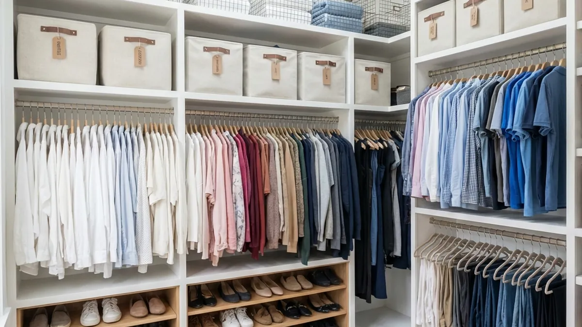 best storage solutions — fully organized walk-in closet system