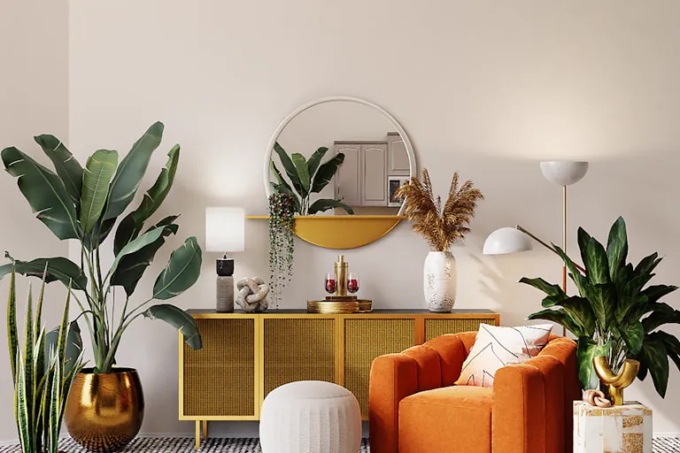 Best Mirrors for Home Decor: Shape, Size, and Placement Guide 1 best mirrors for home decor - styled arch floor mirror in living room